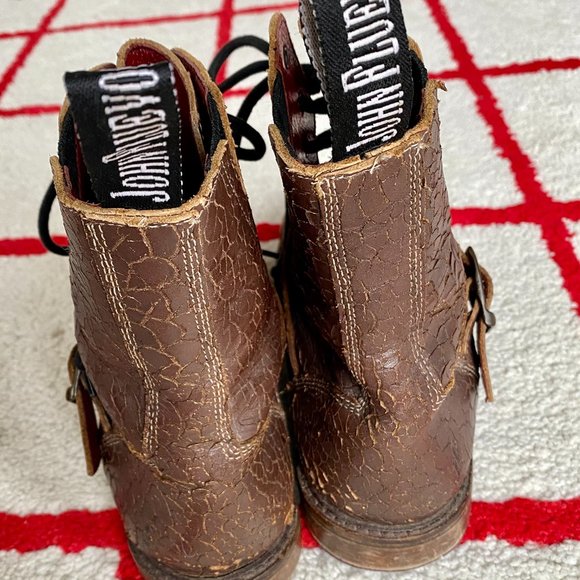 John Fluevog Brown Leather Boot with Buckle - Picture 5 of 10